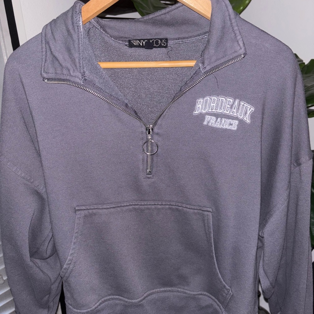 Vinyl Icons Gray Quarter-Zip Sweatshirt